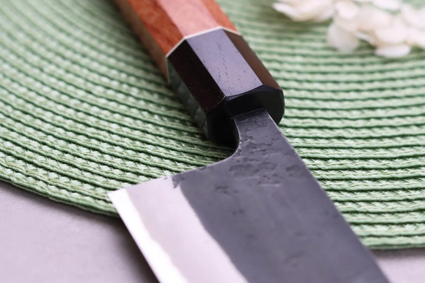 Couteau nakiri 16,5cm japonais artisanal Masashi Yamamoto BS1 Black Nashiji