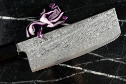 Couteau nakiri 16,5cm japonais artisanal Wusaki Kuronawa G3 damas