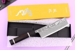 Couteau nakiri 16,5cm japonais artisanal Yuzo Kanko Damas SG2