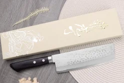 Couteau nakiri 16,5cm japonais artisanal Masutani VG10 Damas
