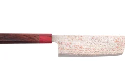 Couteau nakiri 16cm japonais artisanal Takeshi Saji VG10 Rainbow Nashiji