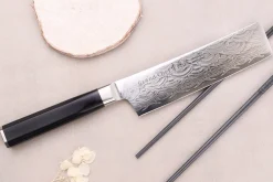 Couteau nakiri 16cm japonais Sakai Takayuki Grand Chef Seigaiha Damas 45 couches