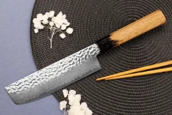 Couteau nakiri 16cm japonais Sakai Takayuki Kashi Urushi VG10 damas