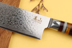 Couteau nakiri 17cm Kutoyama damas pakka rainbow