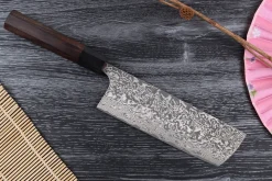 Couteau nakiri japonais artisanal Takeshi Saji R2 Nickel Damas 16,5cm
