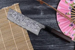 Couteau nakiri japonais artisanal Takeshi Saji R2 Nickel Damas 16,5cm