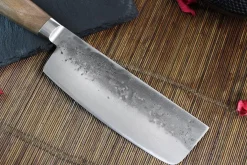 Couteau nakiri japonais artisanal Wusaki Nogami BS2 15cm manche en noyer