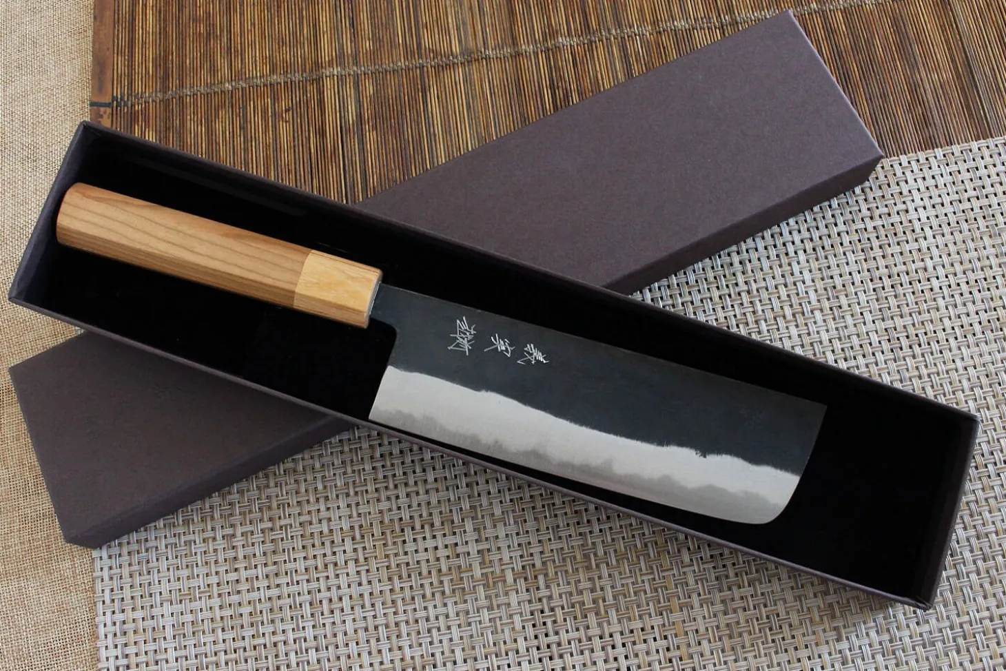 Couteau nakiri japonais artisanal Yoshimi Kato AS Brut 16,5cm