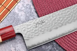 Couteau nakiri japonais artisanal Tsunehisa Aogami Super martelé 16,5cm