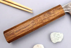 Couteau nakiri japonais artisanal Wusaki Unagi AUS10 damas 16,5cm manche chêne