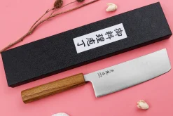Couteau nakiri japonais artisanal Wusaki Migaki G3 16,5cm