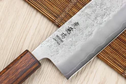 Couteau nakiri japonais artisanal Wusaki Yoshi G3 chêne 16,5cm