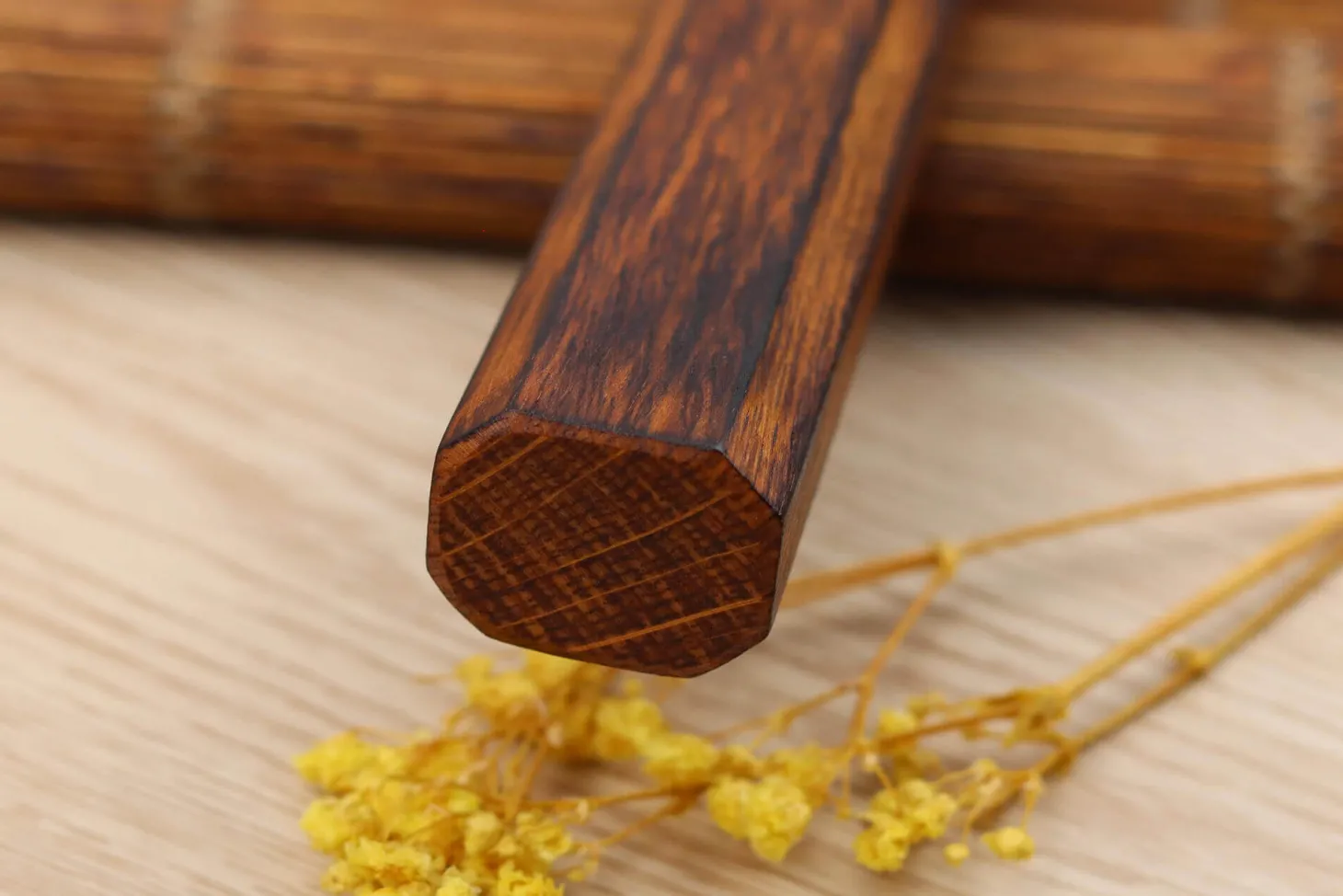 Couteau nakiri japonais artisanal Wusaki Yoshi G3 chêne 16,5cm