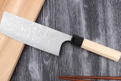 Couteau nakiri japonais artisanal Masakage Shimo 16,5cm Shirogami