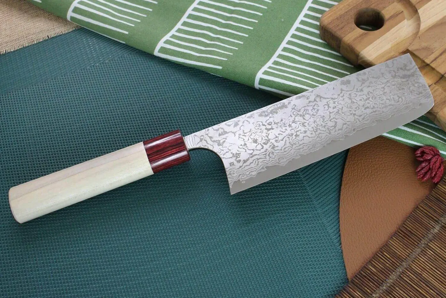 Couteau nakiri japonais artisanal Masakage Kiri 16.5cm damas 49 couches