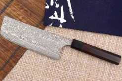 Couteau nakiri japonais artisanal Masakage Kumo 16,5cm damas 63 couches
