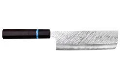 Couteau nakiri japonais artisanal Yu Kurosaki Fujin 16,5cm SG2 turquoise