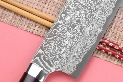 Couteau nakiri japonais Takeshi Saji R2 Damas Mosaïque 16,5cm