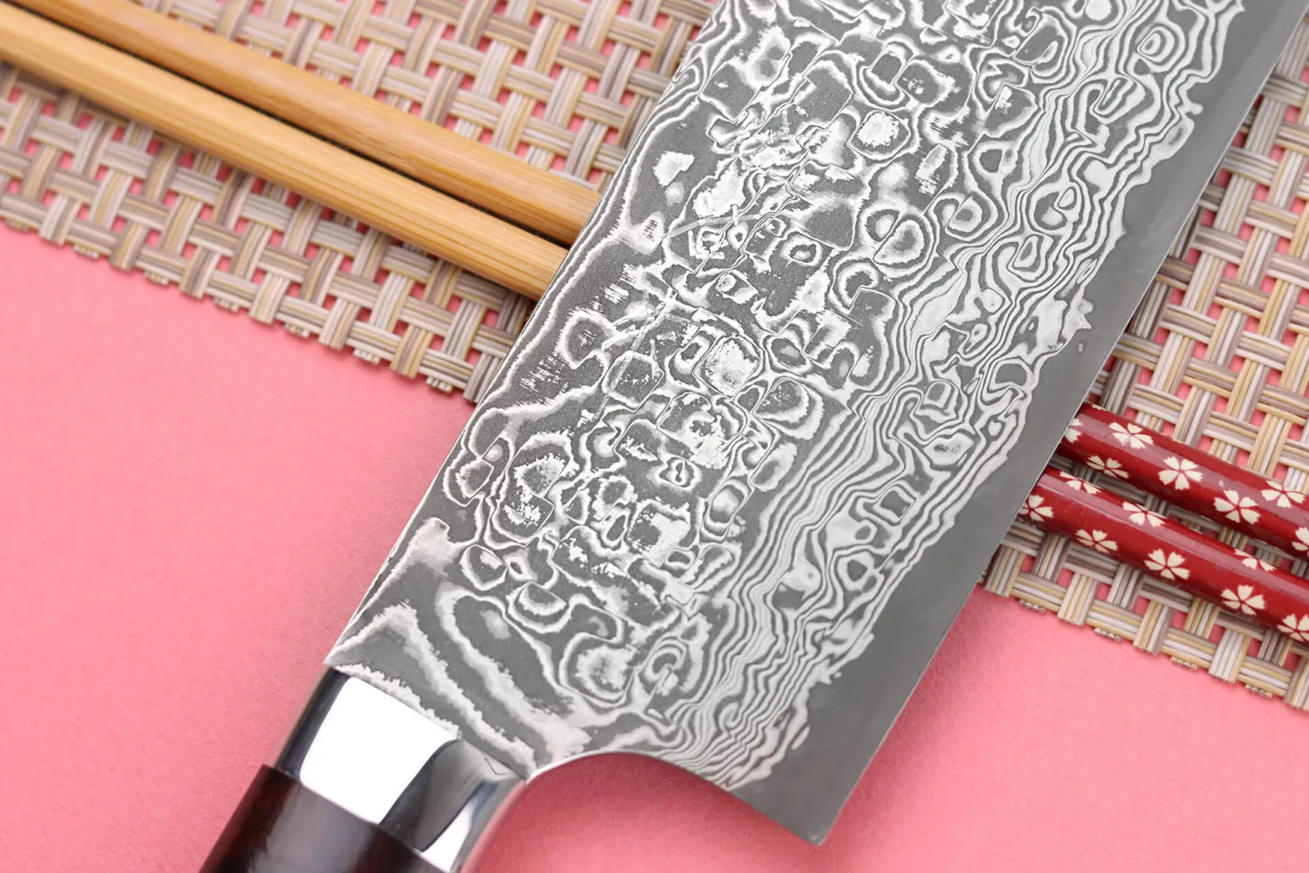 Couteau nakiri japonais Takeshi Saji R2 Damas Mosaïque 16,5cm