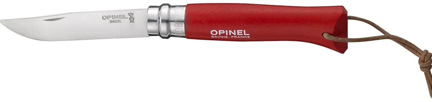 Couteau Opinel Baroudeur n°08 lame 8,5cm manche rouge