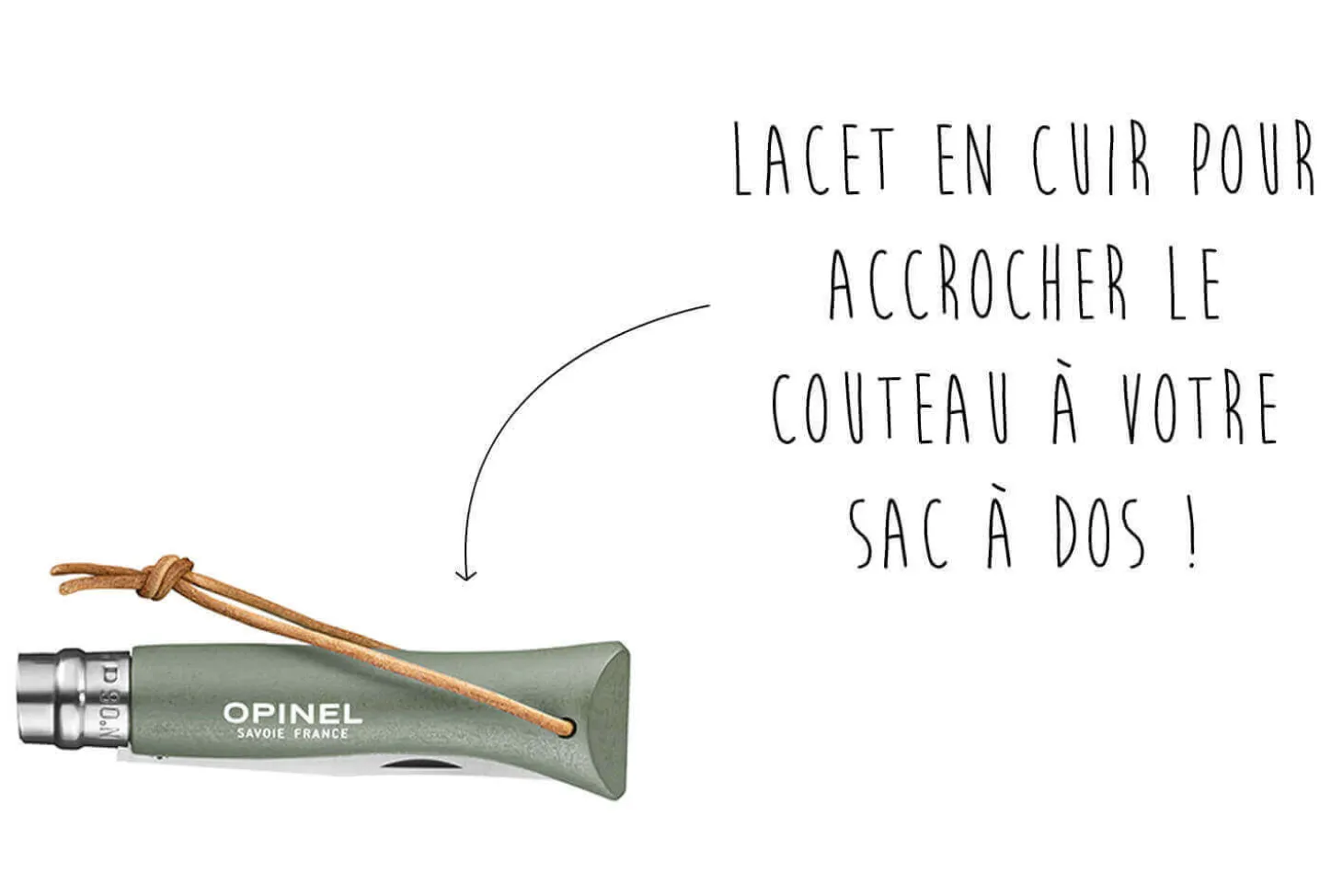 Couteau Opinel N°06 Baroudeur lame 7cm manche sauge