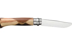 Couteau Opinel N°08 Chaperon lame poliglace et manche 4 bois
