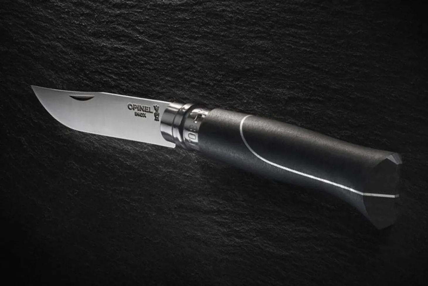 Couteau Opinel n°8 Ellipse lame 8,5cm acier inox manche ébène