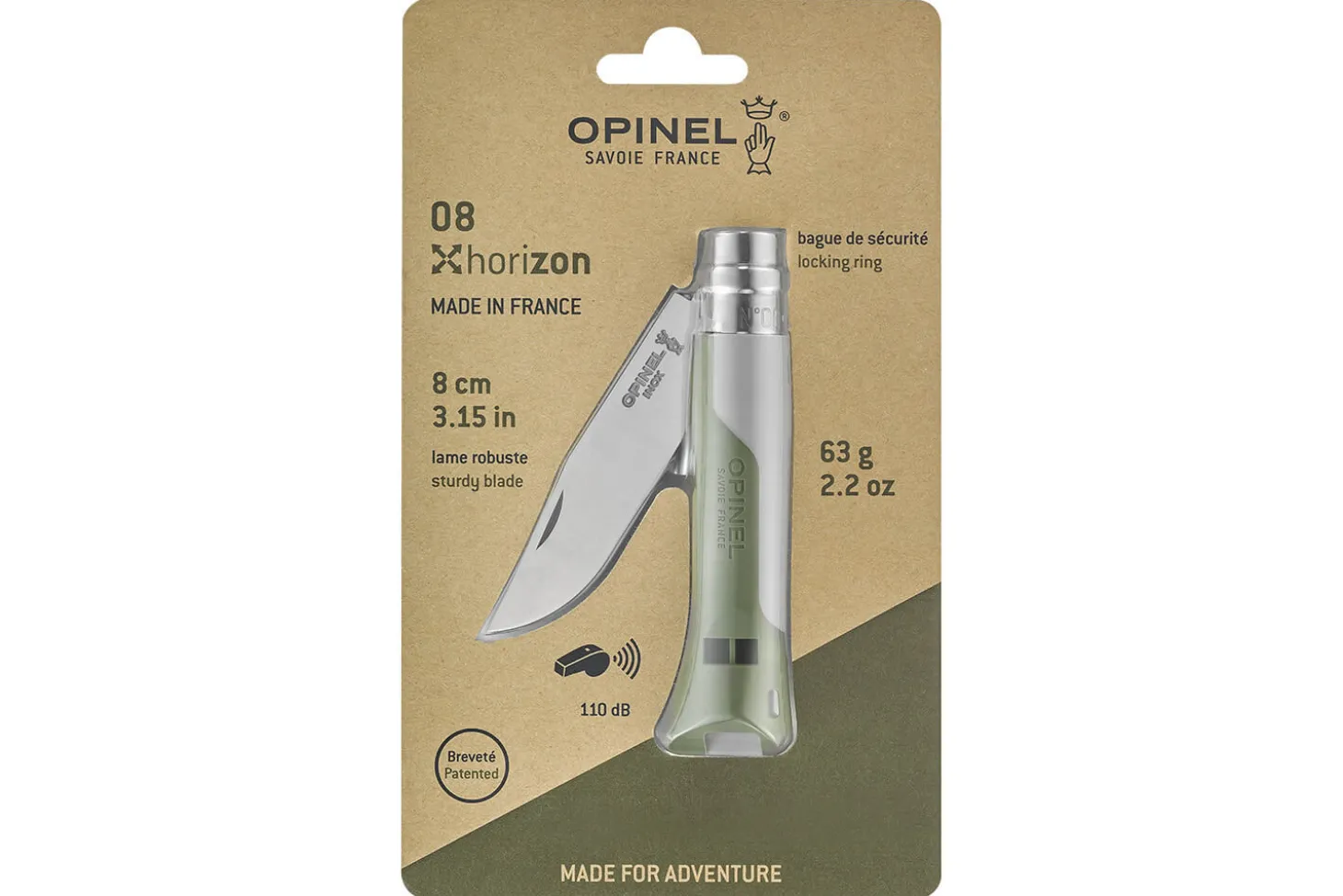 Couteau Opinel N°08 Horizon kaki