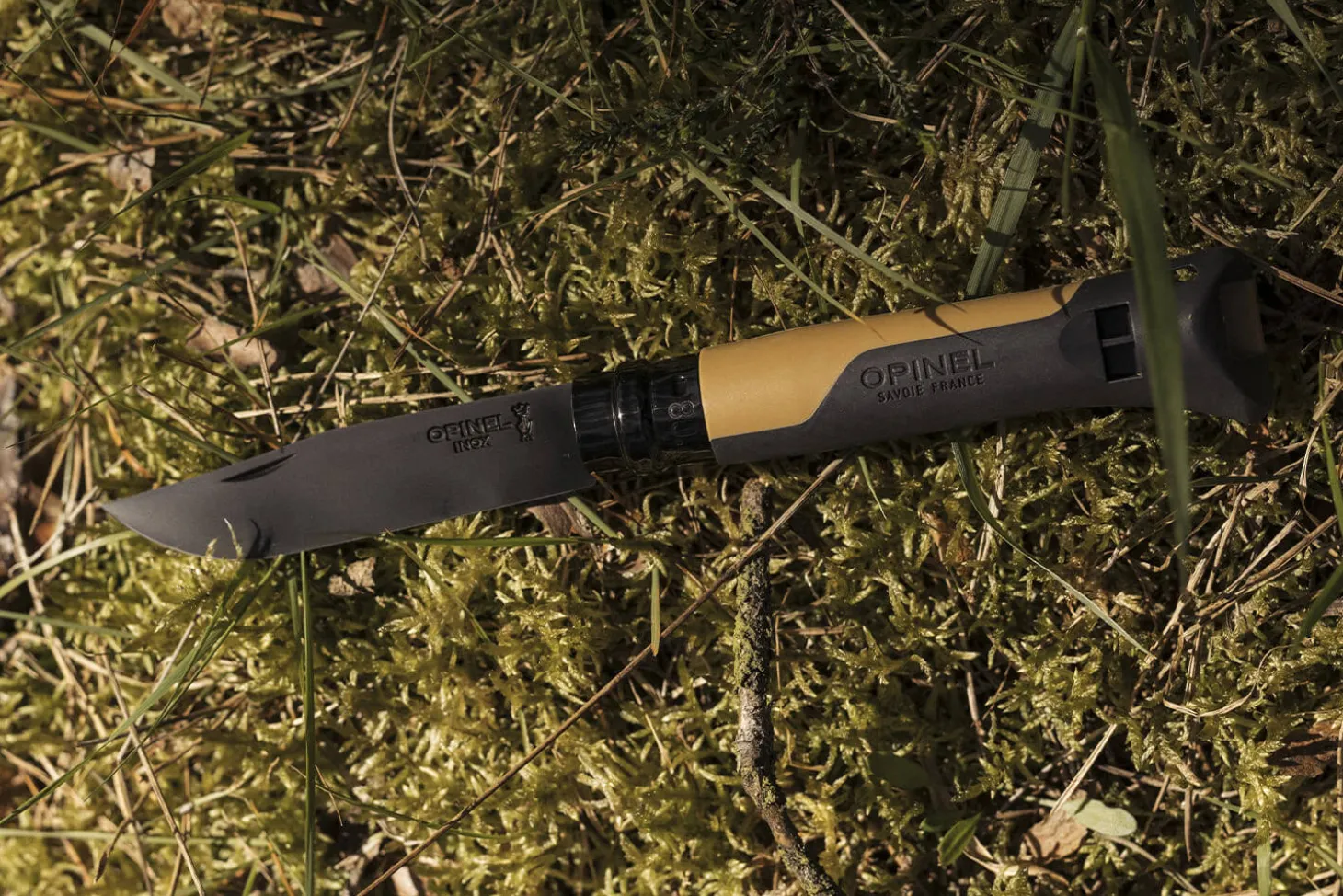 Couteau Opinel N°08 Horizon moutarde & noir