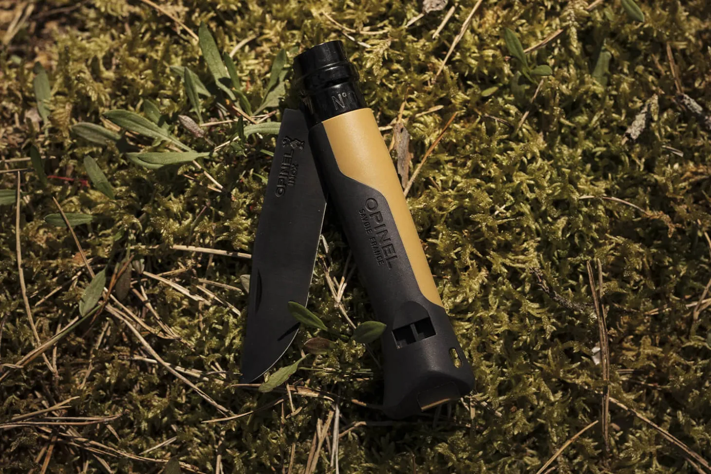 Couteau Opinel N°08 Horizon moutarde & noir