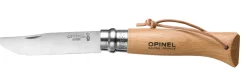 Couteau opinel Origines n°08 lame 8.5cm virole tournante naturel + cordon