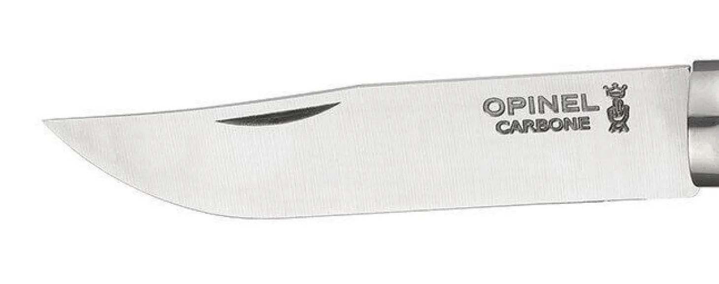 Couteau Opinel Tradition Carbone n°07 lame 8cm manche hêtre avec virole tournante