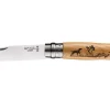 Couteau Opinel Tradition Gravures Animalia n°8 lame 8,5cm manche chêne décor chiens