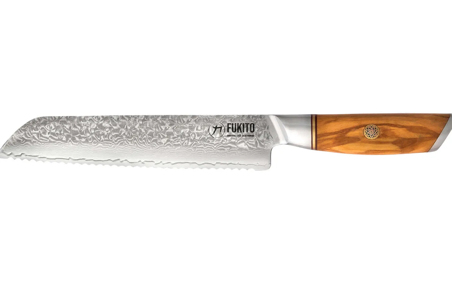 Couteau à pain Fukito Olive Damas 14Cr 21cm