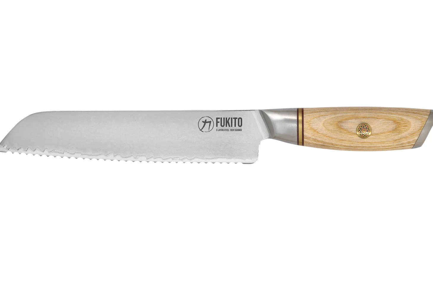 Couteau à pain Fukito Pakka San Mai 21cm