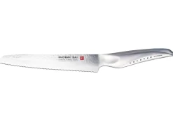 Couteau à pain japonais Global Sai M04 lame martelée 17cm