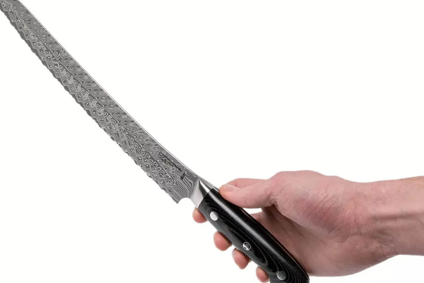 Couteau à pain japonais Zwilling Kramer Euro Stainless 26cm damassé manche en micarta