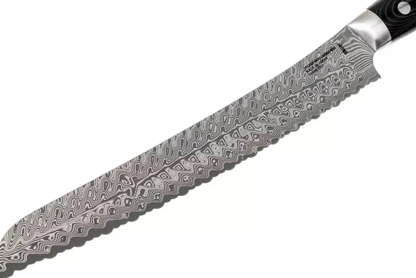 Couteau à pain japonais Zwilling Kramer Euro Stainless 26cm damassé manche en micarta