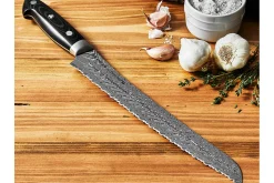 Couteau à pain japonais Zwilling Kramer Euro Stainless 26cm damassé manche en micarta