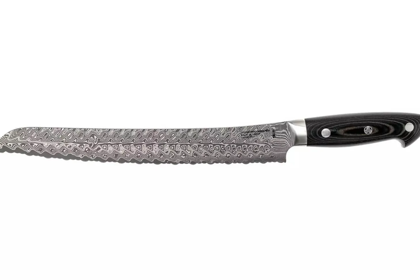 Couteau à pain japonais Zwilling Kramer Euro Stainless 26cm damassé manche en micarta