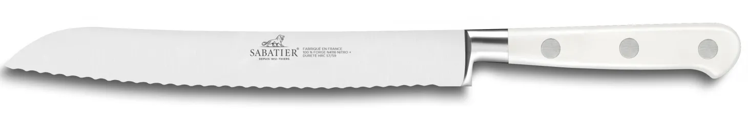 Couteau à pain Sabatier Toque blanche 100% forgé 20cm
