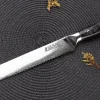 Couteau à pain Wusaki Sakin Damas 10Cr 20cm manche en fibre de carbone et feuille d'or