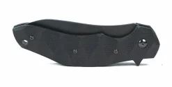 Couteau pliant Ansø FOX Fx-302 G10 manche noir 12cm ondulé + étui