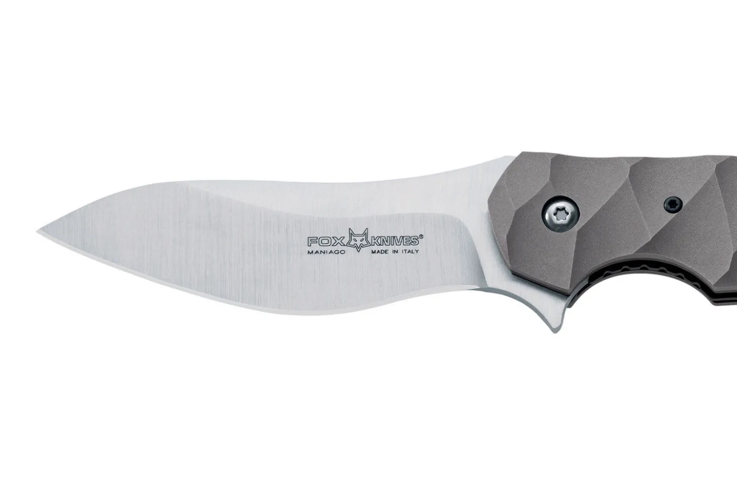 Couteau pliant Ansø FOX FX-302 manche 12cm titanium ondulé + étui