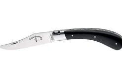 Couteau pliant artisanal Capuchadou acier sandvik manche bois d'ébène 12cm