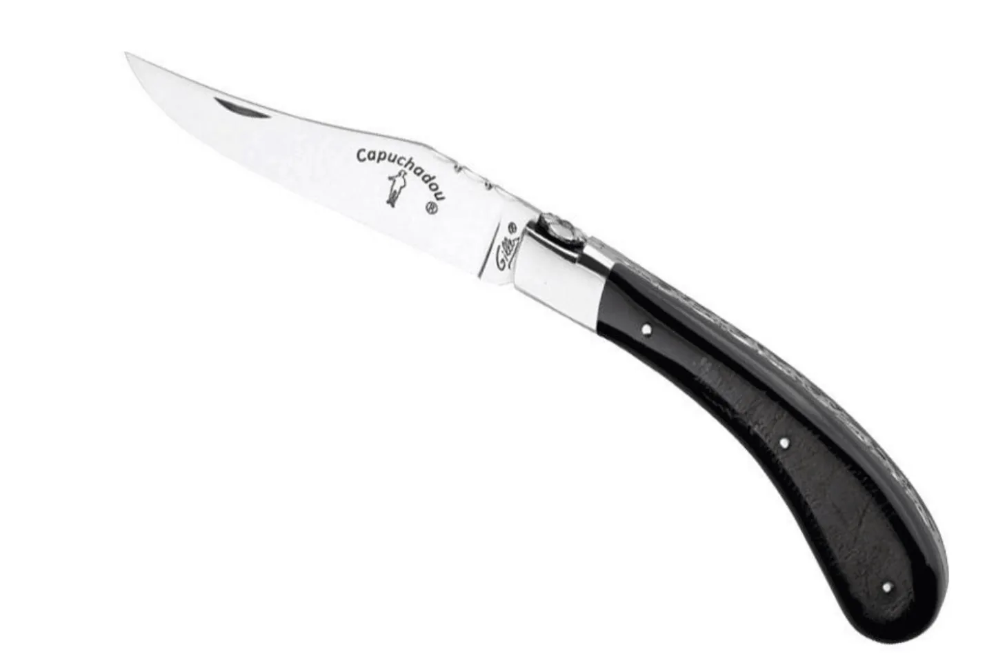 Couteau pliant artisanal Capuchadou acier sandvik manche en corne de buffle 12cm