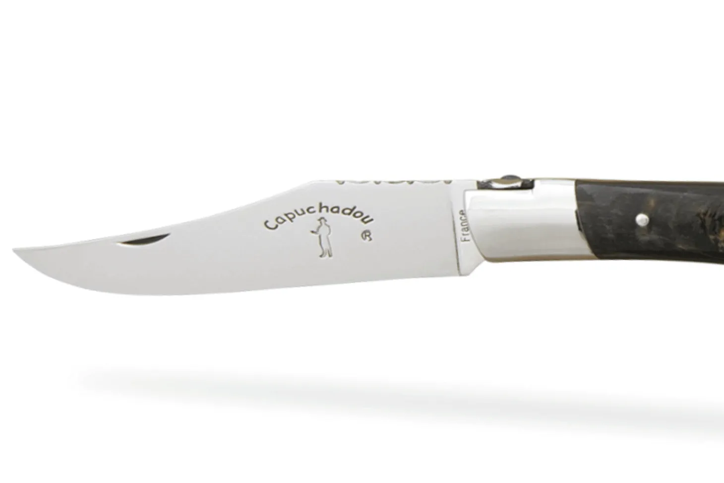 Couteau pliant artisanal Capuchadou acier sandvik manche en corne de buffle 12cm