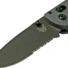 Couteau pliant Benchmade Redoubt 430SBK lame semi-dentelée manche Grivory gris/vert 12cm
