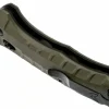 Couteau pliant Benchmade Turret Black 980SBK lame noire semi-dentée manche G10 vert olive 12cm