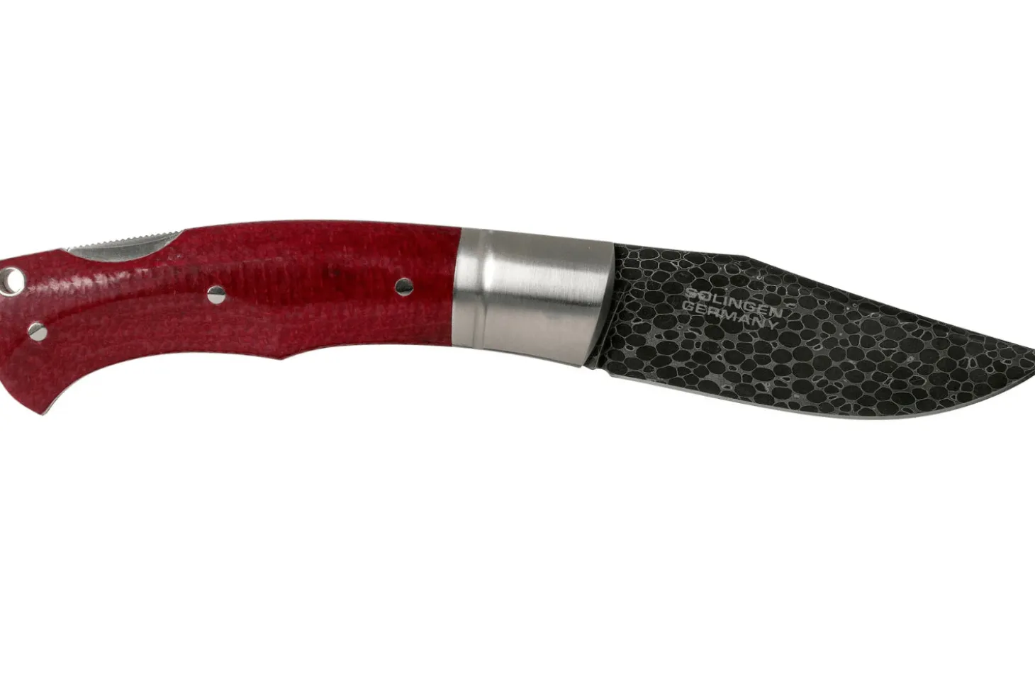 Couteau pliant Böker Boxer Damascus 111025DAM manche en micarta bordeaux 10,3cm